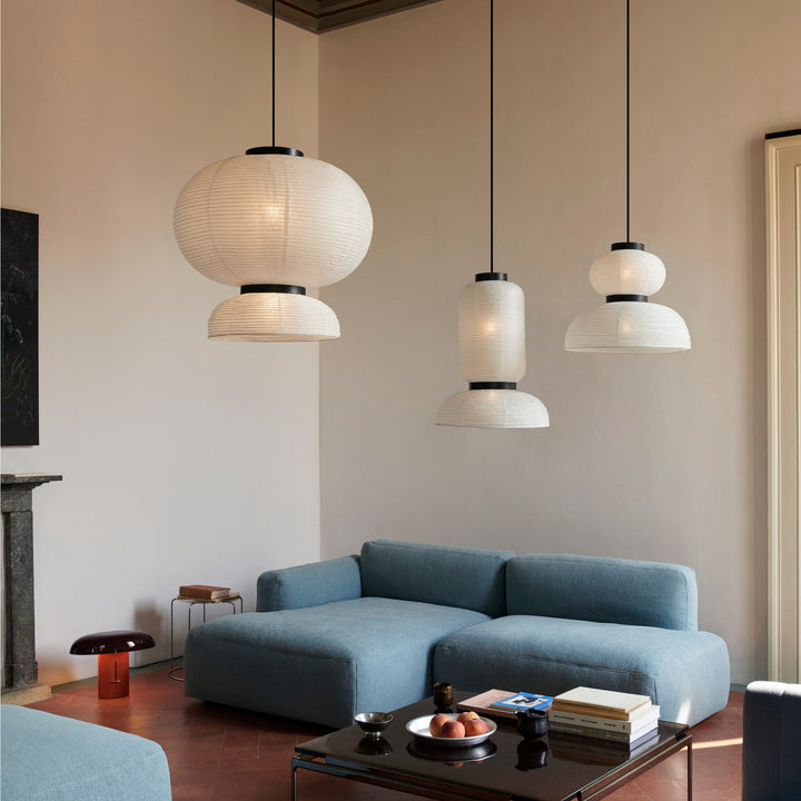 &TRADITION Formakami Pendant JH4, D50cm, Ivory White & Black Stained Oak