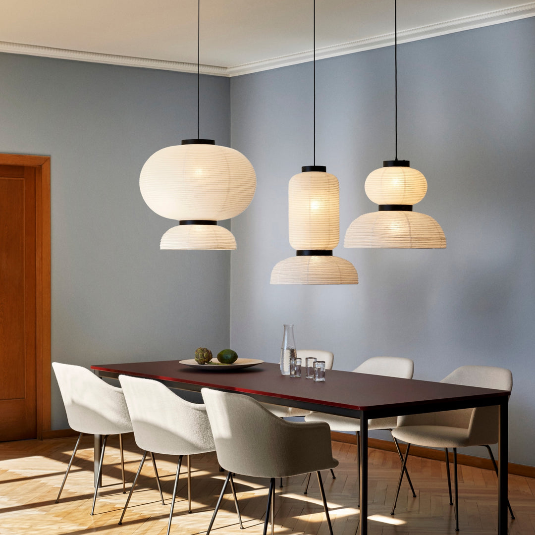 &TRADITION Formakami Pendant JH4, D50cm, Ivory White & Black Stained Oak