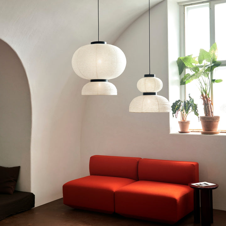 &TRADITION Formakami Pendant JH4, D50cm, Ivory White & Black Stained Oak