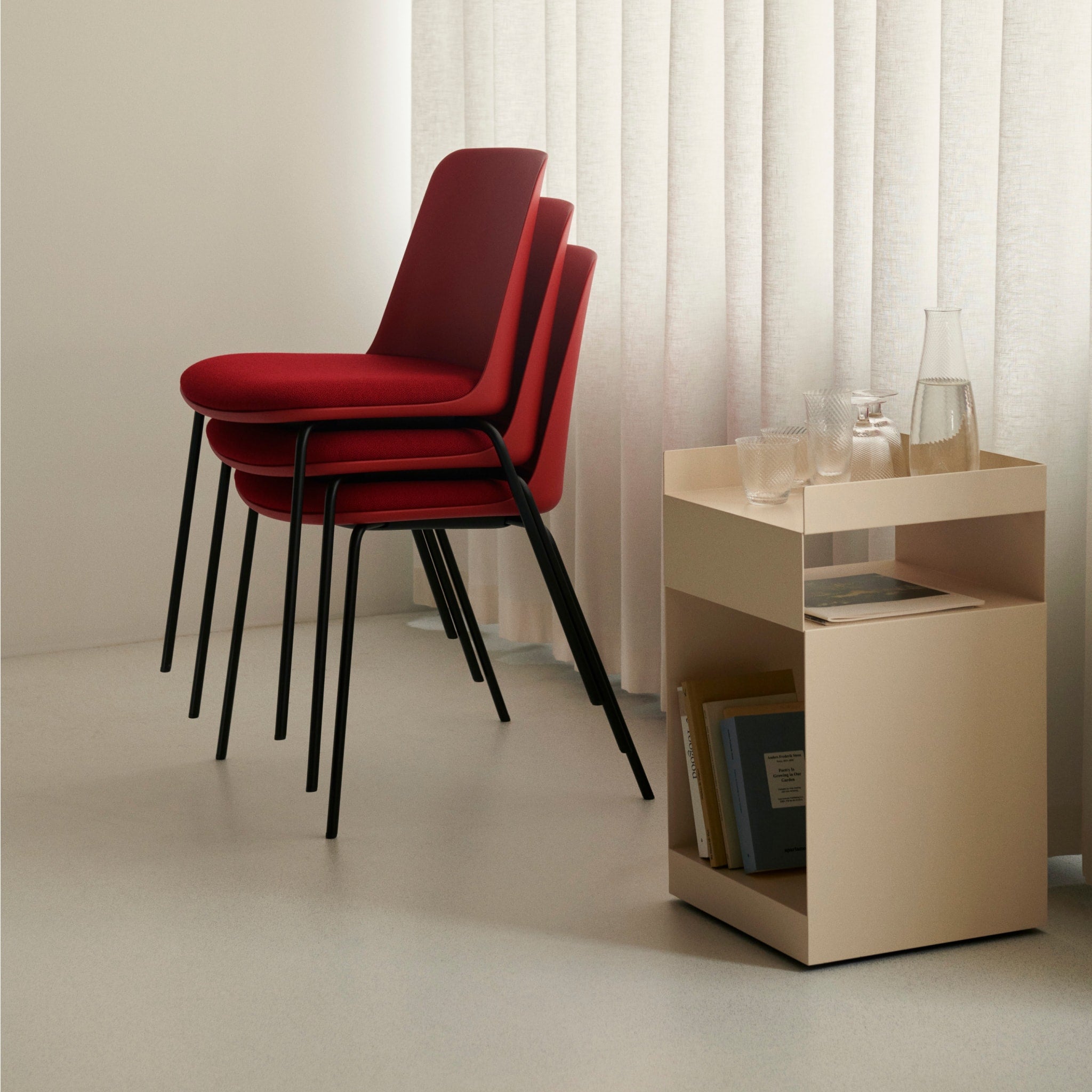 &TRADITION Rotate Trolley/Side Table, Ivory