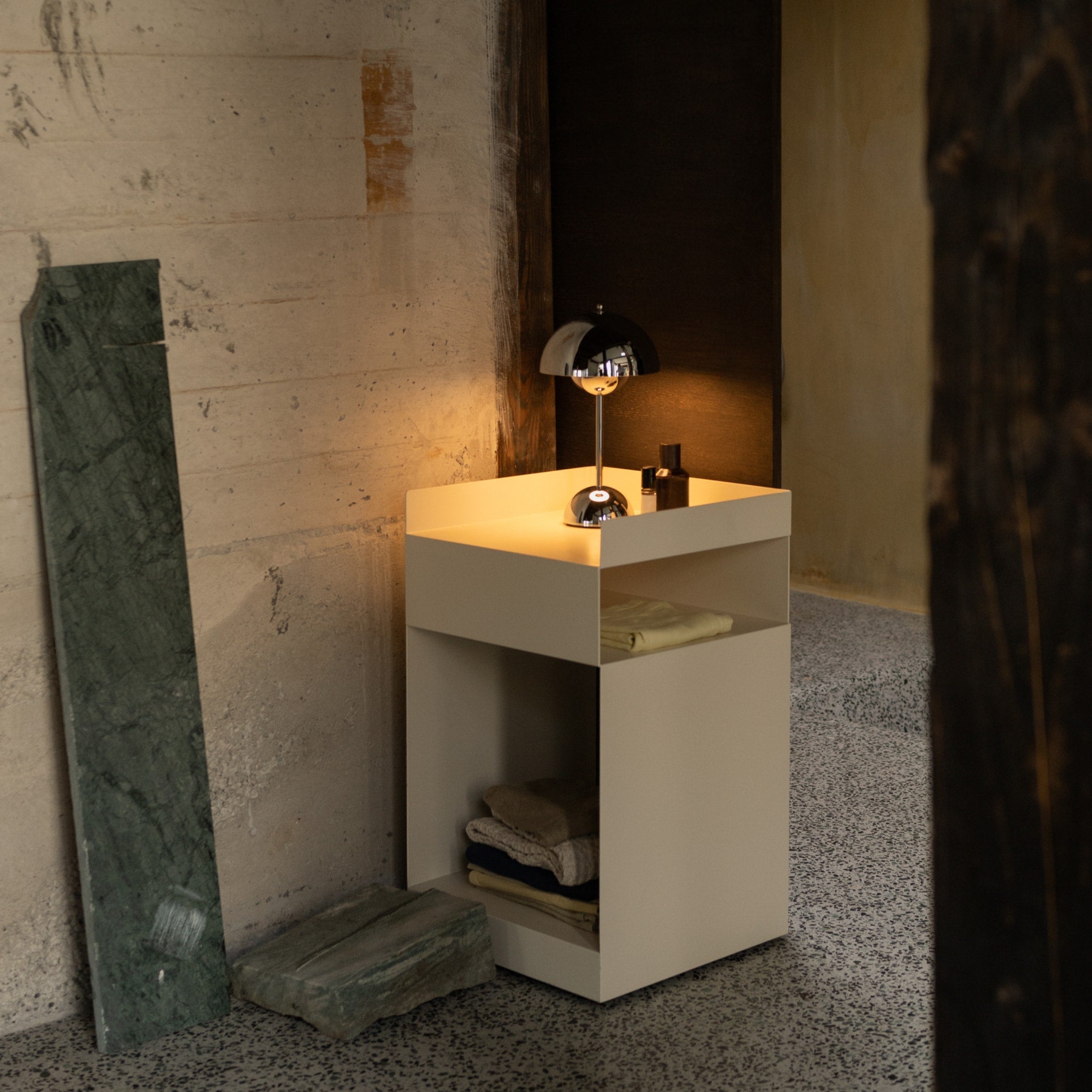 &TRADITION Rotate Trolley/Side Table, Ivory