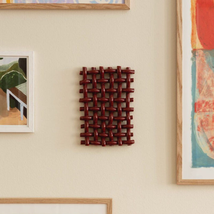 THE POSTER CLUB Interlace #03 Wall Object, 22x15cm, Bordeaux