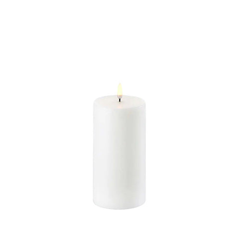 UYUNI LIGHTING Flameless Pillar Candle, Nordic White, W7.8 x H15cm