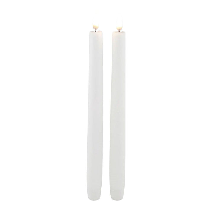 UYUNI LIGHTING Flameless Taper Candle, Nordic White, 25cm (Set of 2)