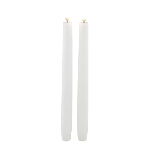 UYUNI LIGHTING Flameless Taper Candle, Nordic White, 25cm (Set of 2)