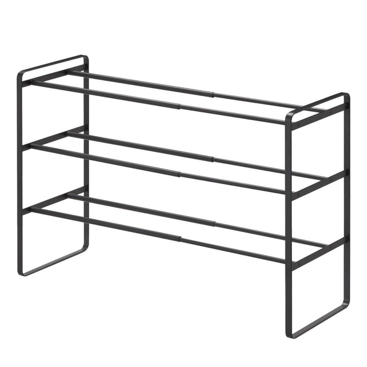 YAMAZAKI Frame Extendable Shoe Rack, 3 Tier, Black