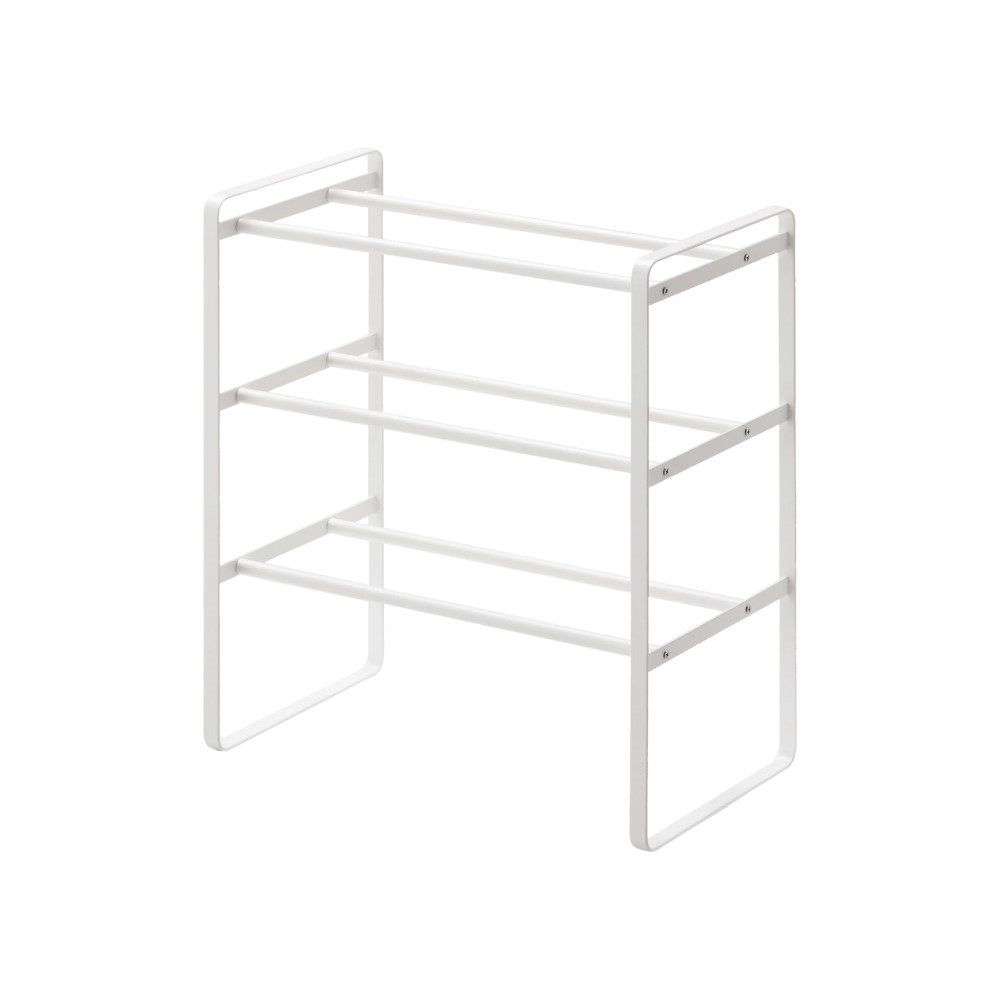 YAMAZAKI Frame Extendable Shoe Rack, 3 Tier, White