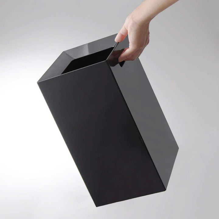 YAMAZAKI Tower Square Trash Can/Rubbish Bin, Black, H33 cm