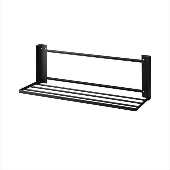 YAMAZAKI Tower Wall-Mounted Folding Clothes Rack, Black