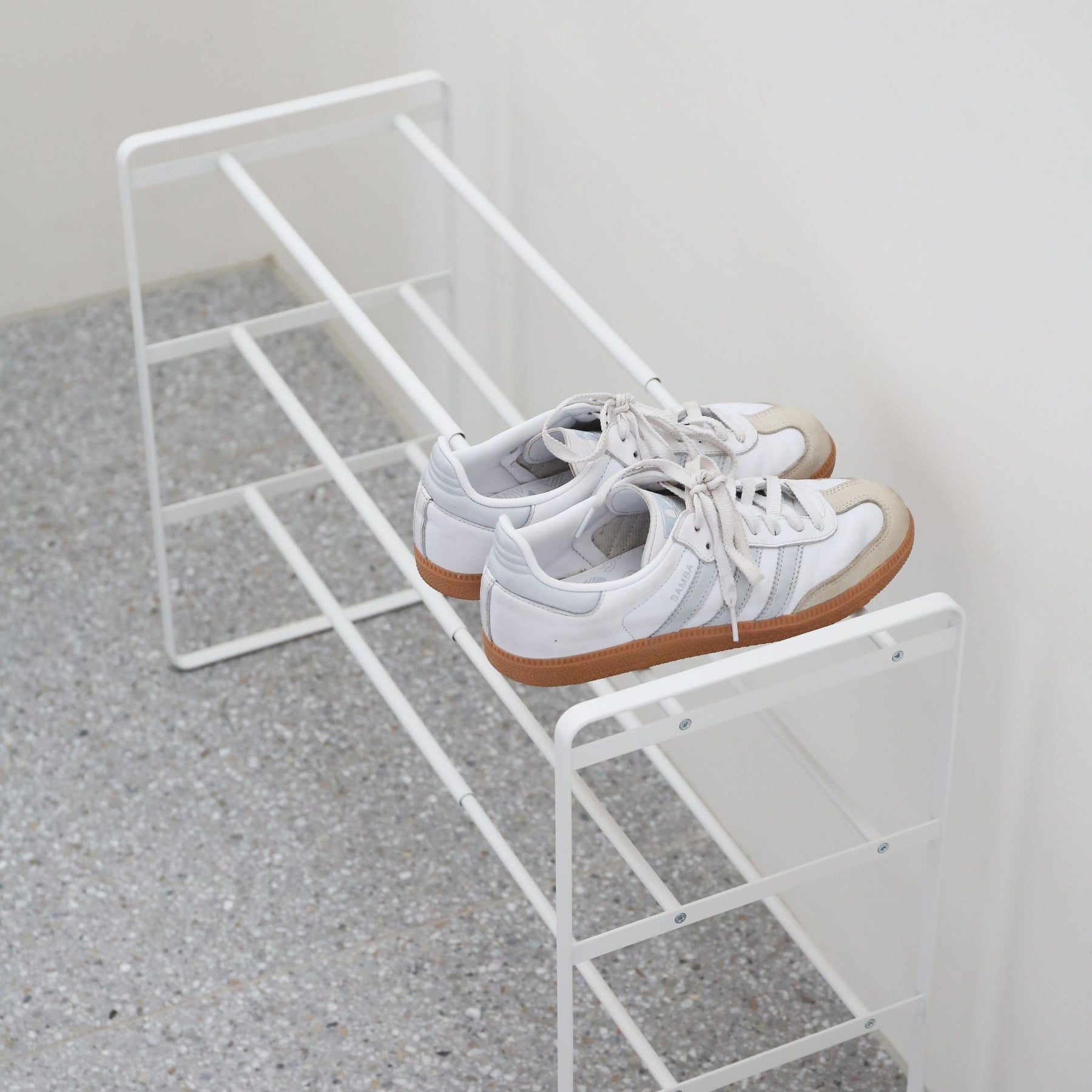 Get YAMAZAKI 3-Tier Extendable Shoe Rack, White