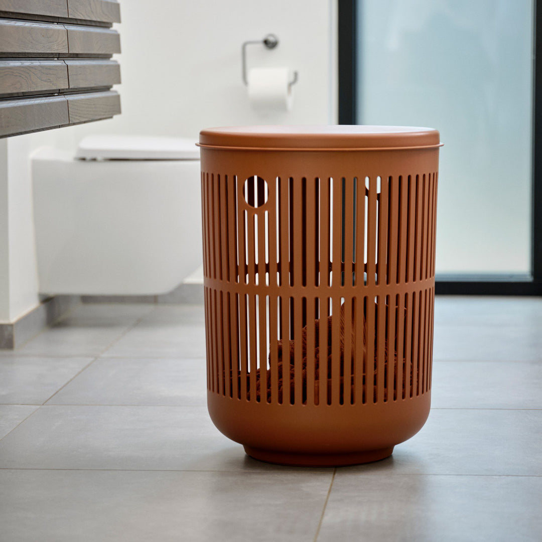 ZONE DENMARK Ume Laundry Basket 60L w/Lid Terracotta