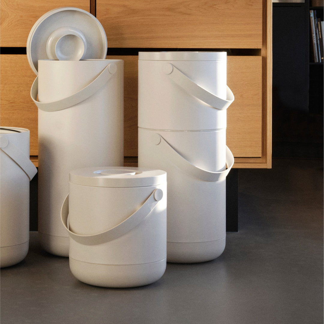 ZONE DENMARK Waste Bin Circular, 22+12L, Warm Grey