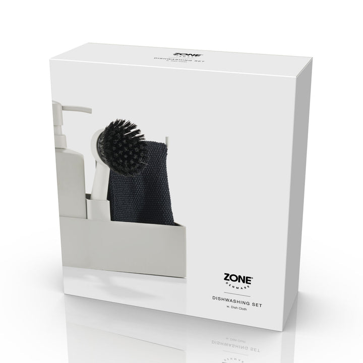 ZONE DENMARK Dishwashing Set w/ Cloth, Warm Grey