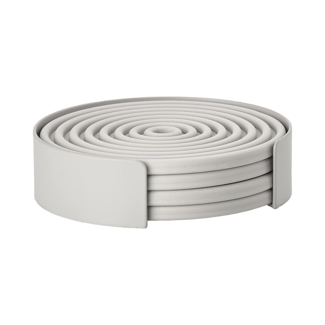 ZONE DENMARK Rocks Coasters w/ Holder, Warm Grey (Set of 4)
