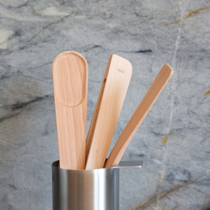 ZONE DENMARK Singles Kitchen Utensil Set 4 pcs (Container, Tongs, Spatular, Stirring Spoon)