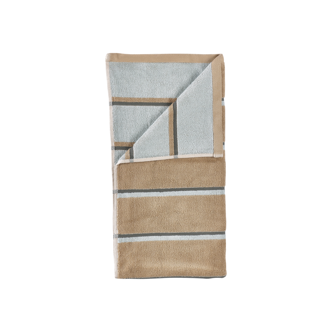 ZONE DENMARK Sauna Bath Towel L70xW140cm, Camel/Ice Blue/Olive Green