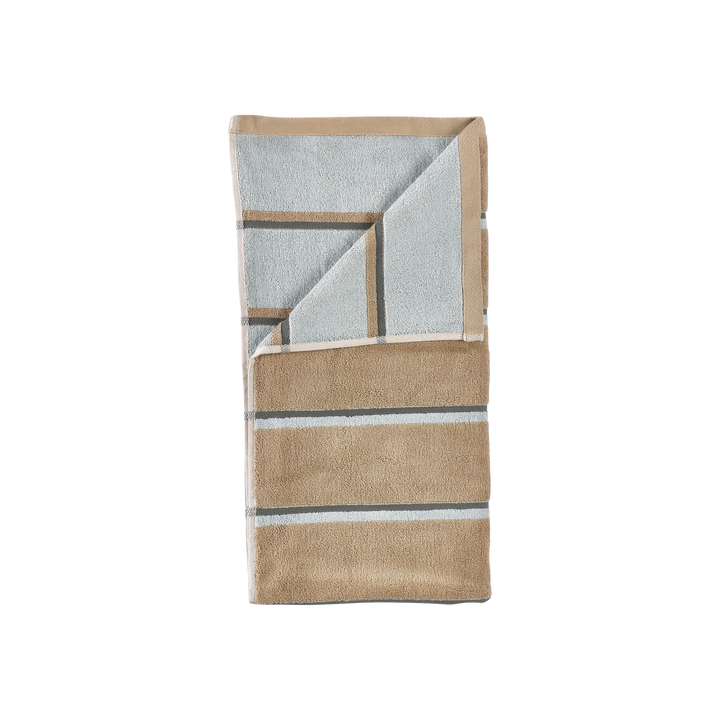 ZONE DENMARK Sauna Bath Towel L70xW140cm, Camel/Ice Blue/Olive Green
