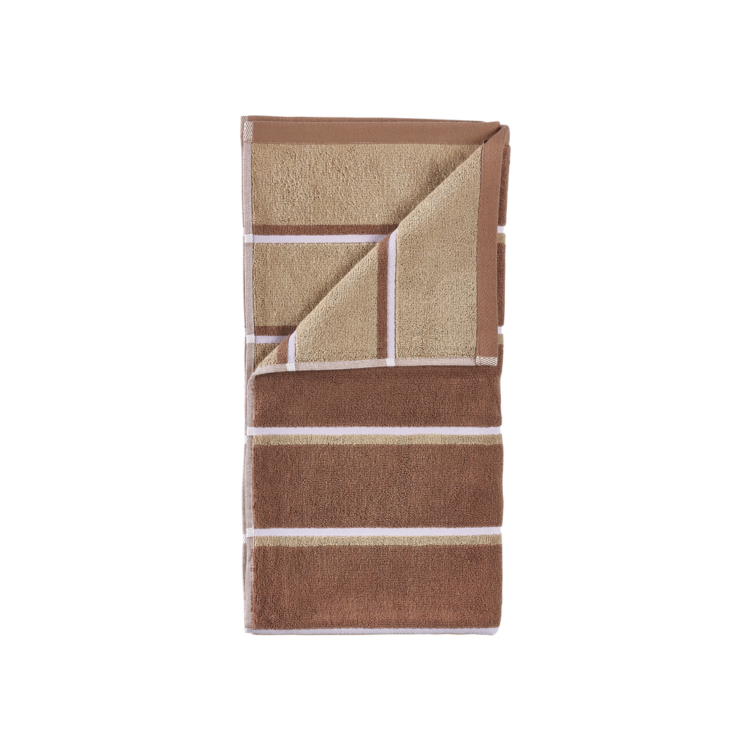 ZONE DENMARK Sauna Bath Towel L70xW140cm, Terracotta/Camel/Lupine