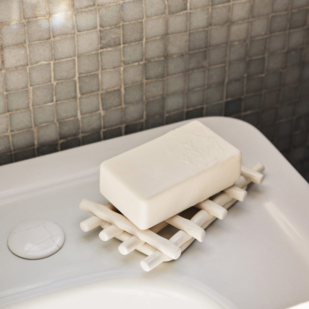 FERM LIVING Ceramic Soap Tray, Off-White