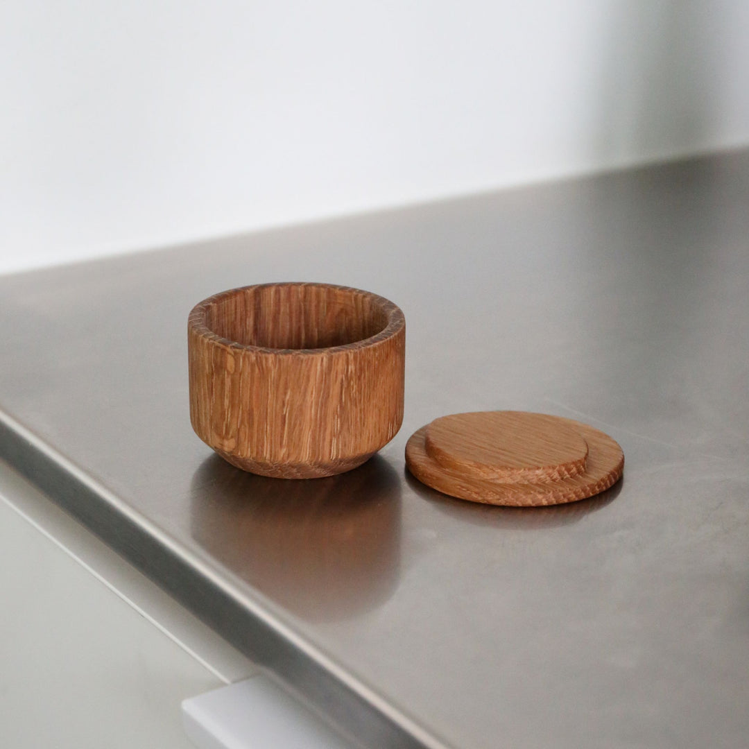 EKTA LIVING ‘Salt Me’ Salt Dish, Oiled Oak