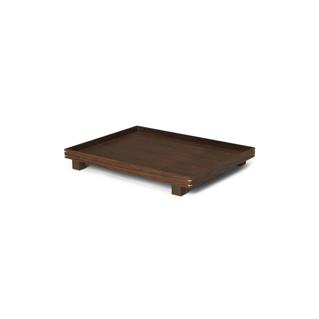 FERM LIVING Bon Wooden Tray, Large, Smoked Oak