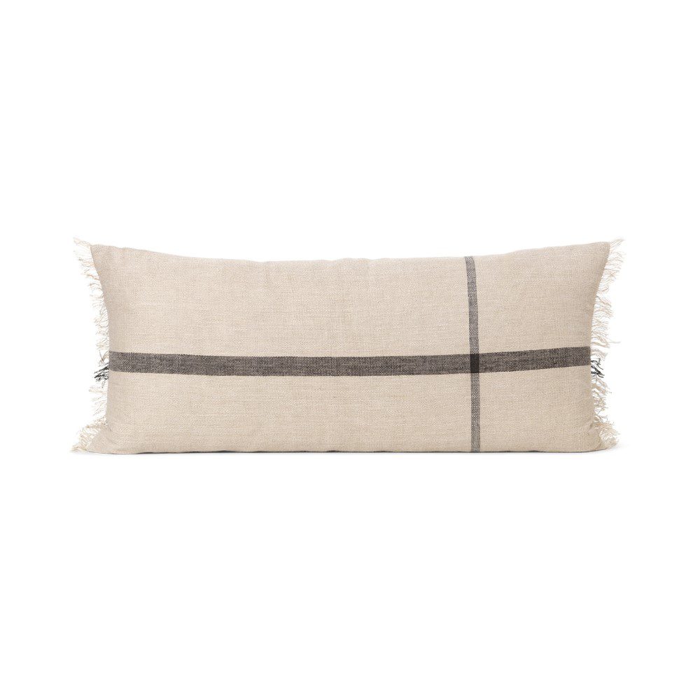 ferm LIVING Calm Cushion, Camel/Black, Long