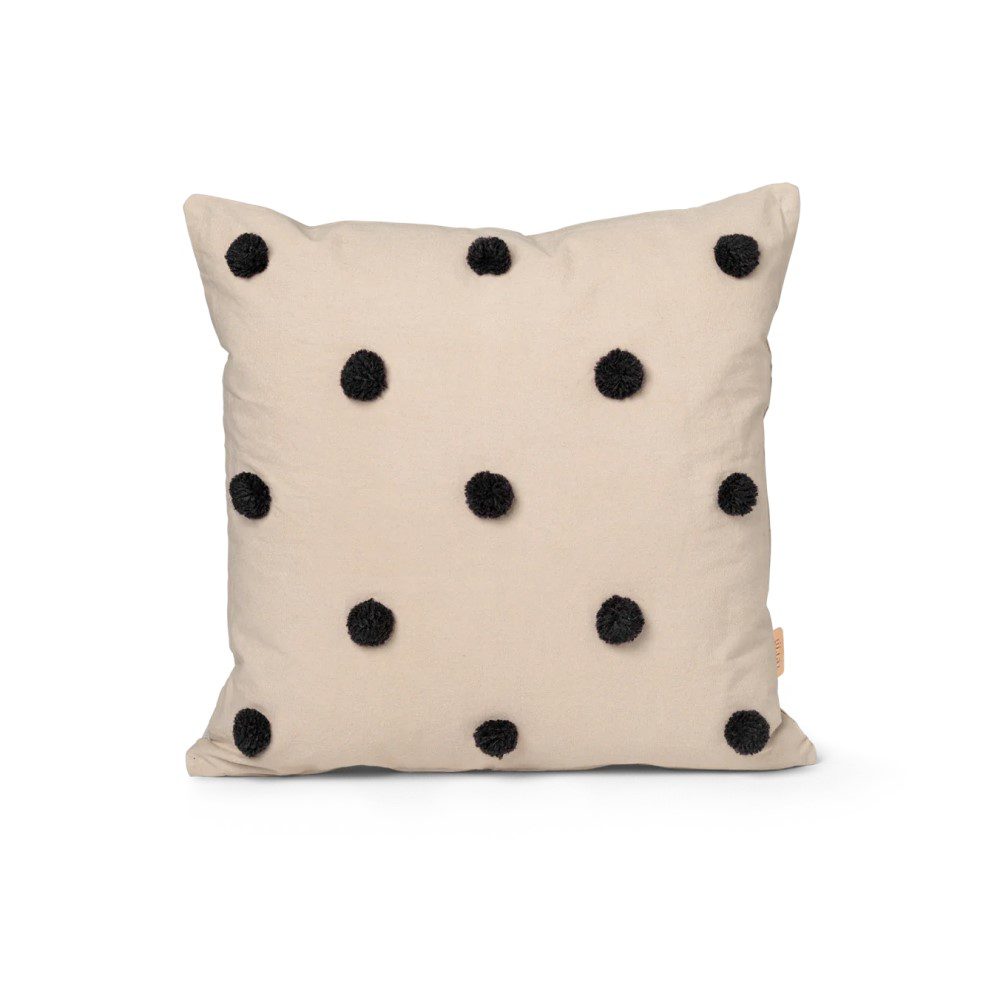 ferm LIVING Dot Tufted Cushion, Sand/Black