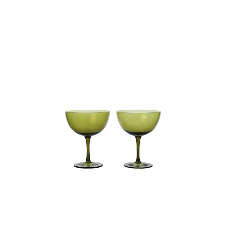 ferm LIVING Host Cocktail Glasses, Moss Green (Set of 2)