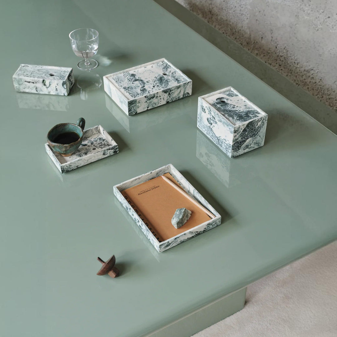 ferm LIVING Mist Tray, 15x20cm, Emerald Off-white