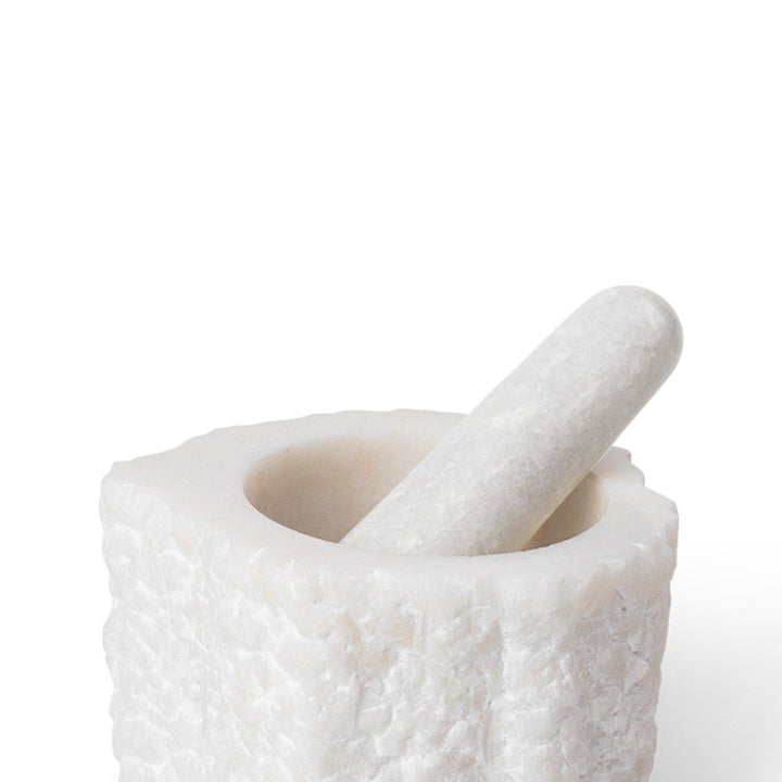 ferm LIVING Petra Mortar & Pestle Quartz, White