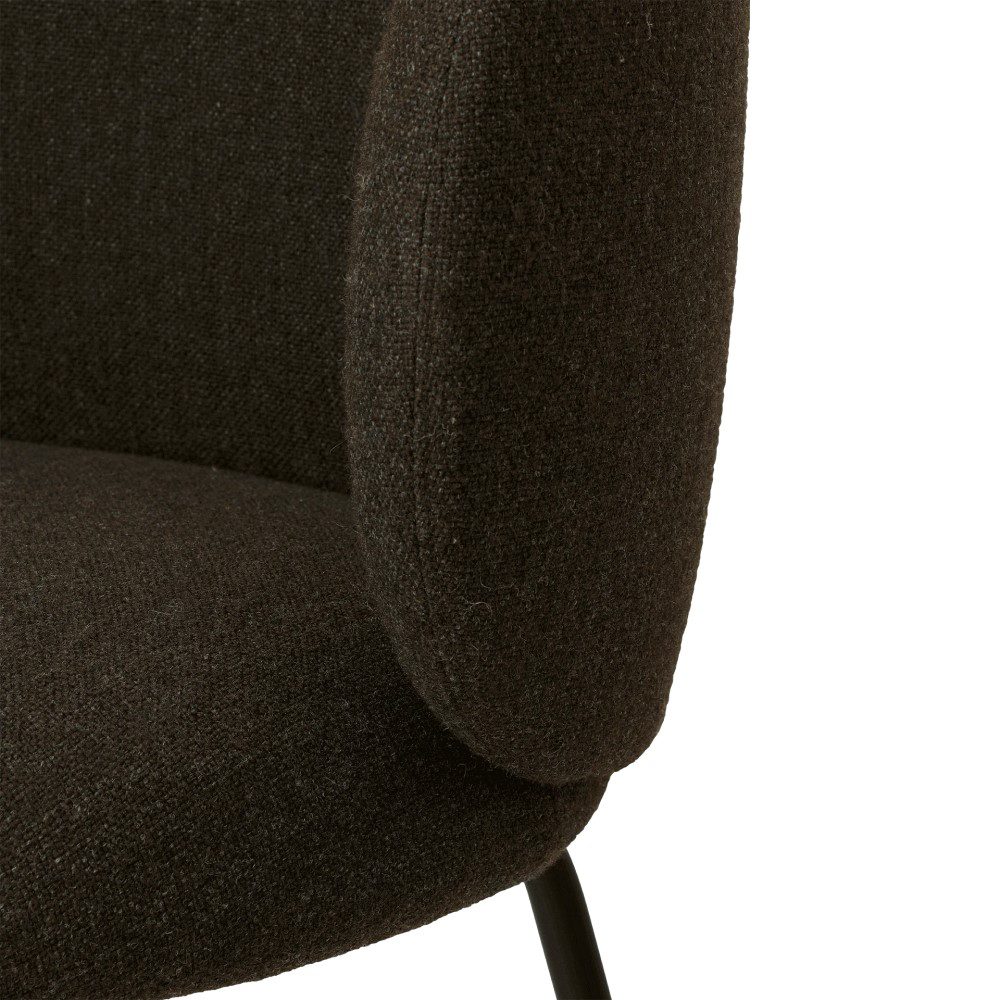 PRE-ORDER │ ferm LIVING Rico Dining Chair, Hallingdal, Dark Grey Brown/Black