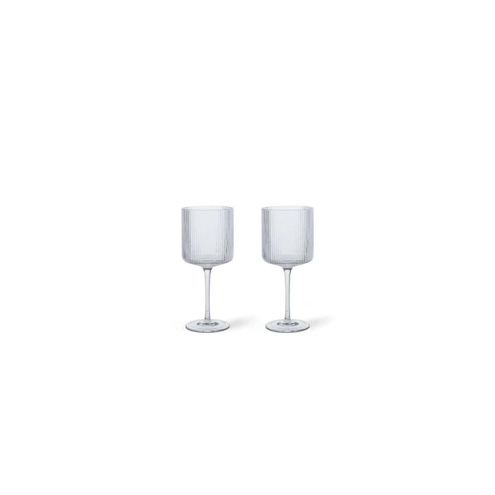 ferm LIVING Ripple Red Wine Glasses, Clear (Set of 2)