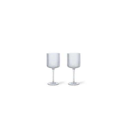 ferm LIVING Ripple Red Wine Glasses, Clear (Set of 2)