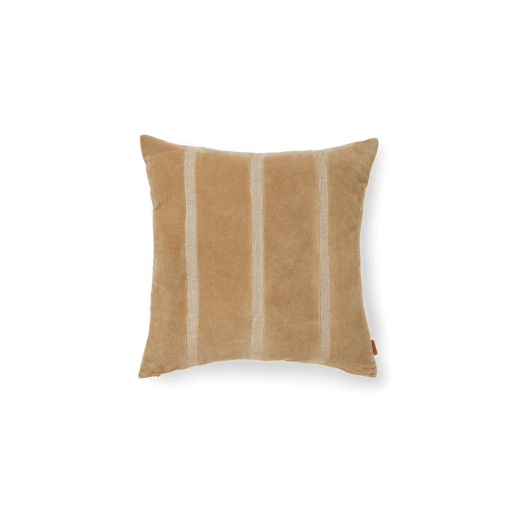 ferm LIVING Senti Stripe Cushion, Dark Sand/Linen