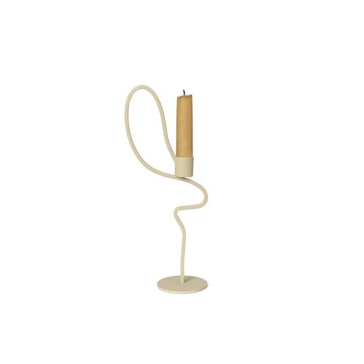 ferm LIVING Valse Candle Holder, High, Cashmere