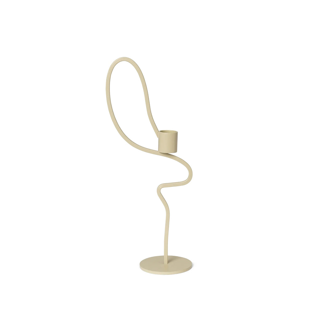 ferm LIVING Valse Candle Holder, High, Cashmere