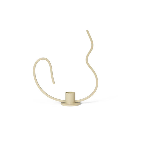 FERM LIVING Valse Candle Holder, Low, Cashmere