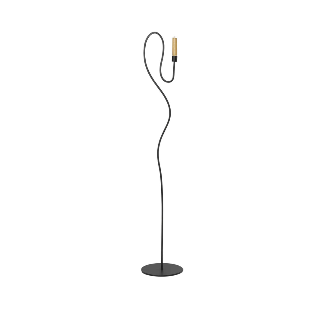 ferm LIVING Valse Floor Candle Holder, Black