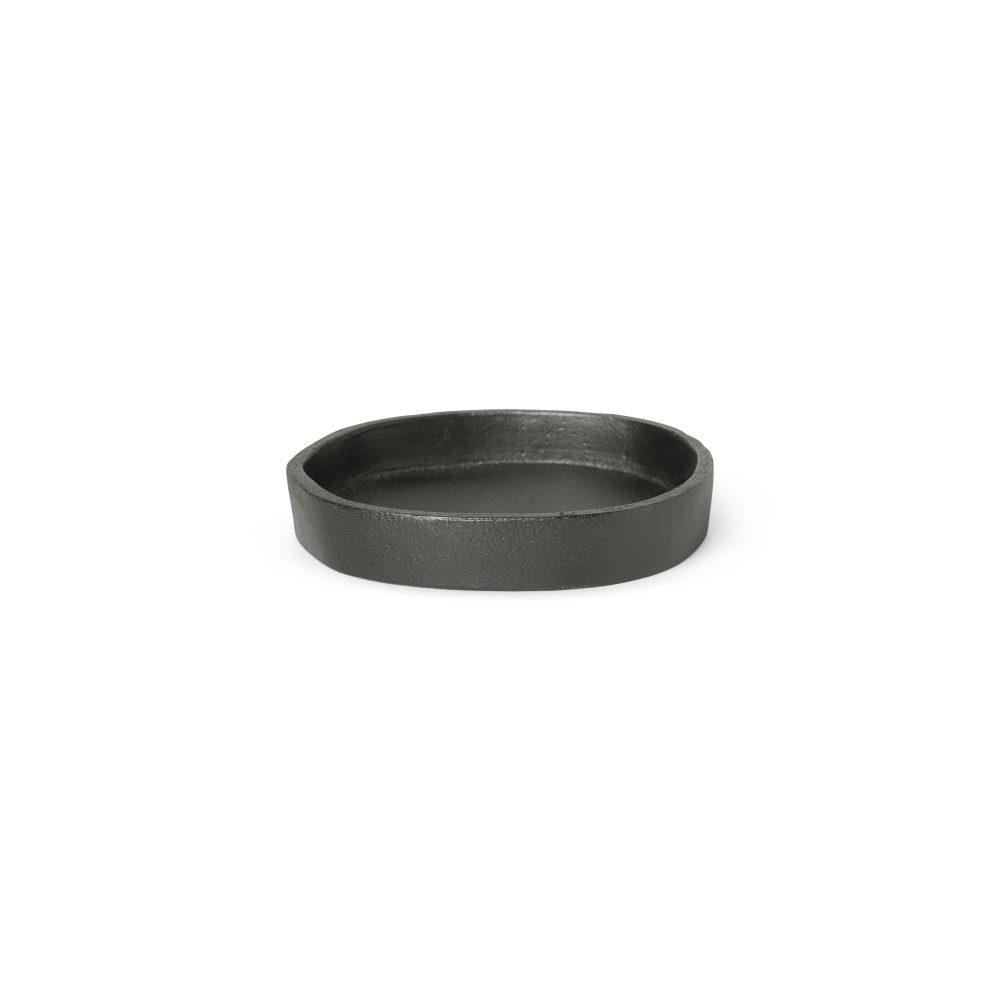 ferm LIVING Yama Tray Round, Blackened Aluminium