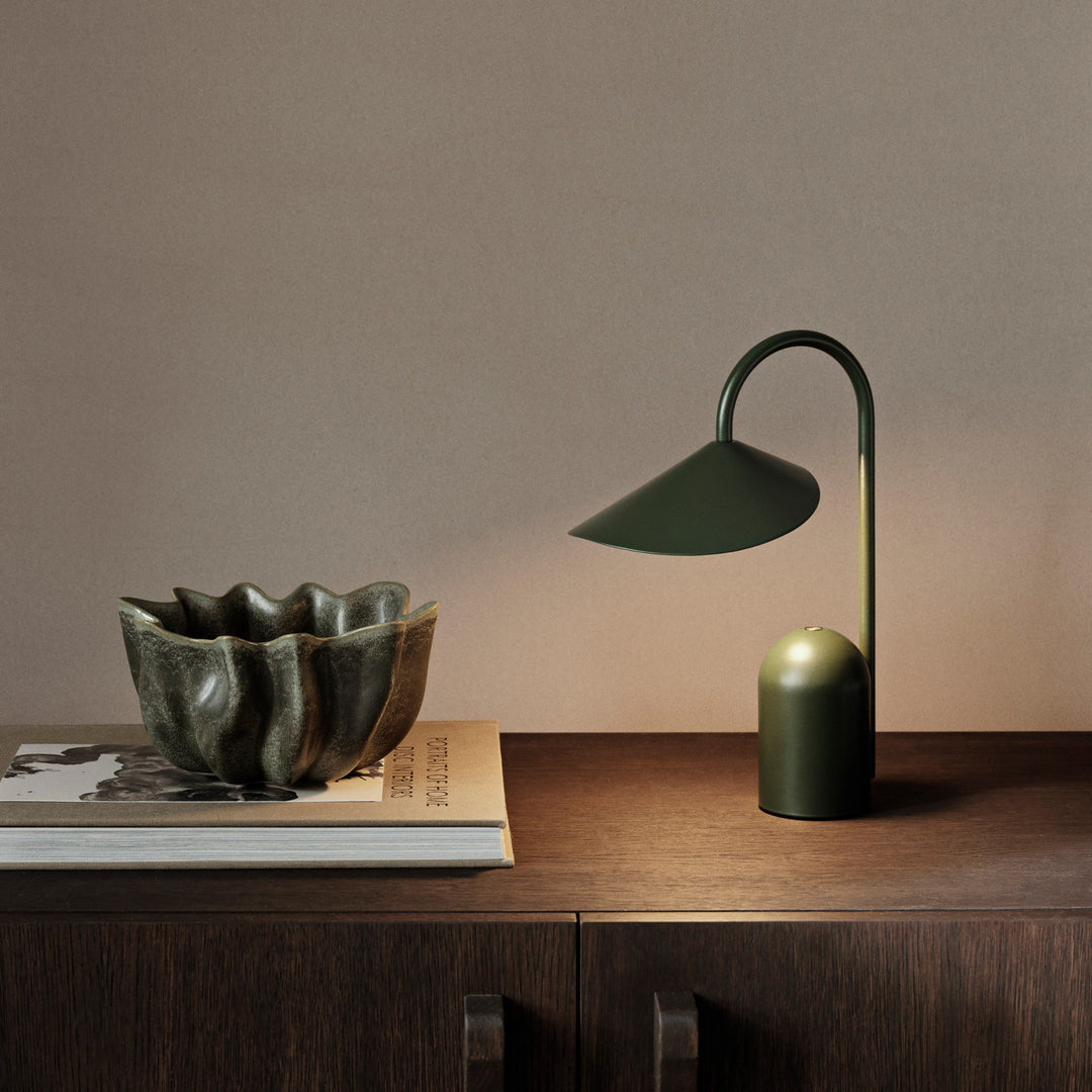 ferm LIVING Arum Portable Lamp, Grass Green