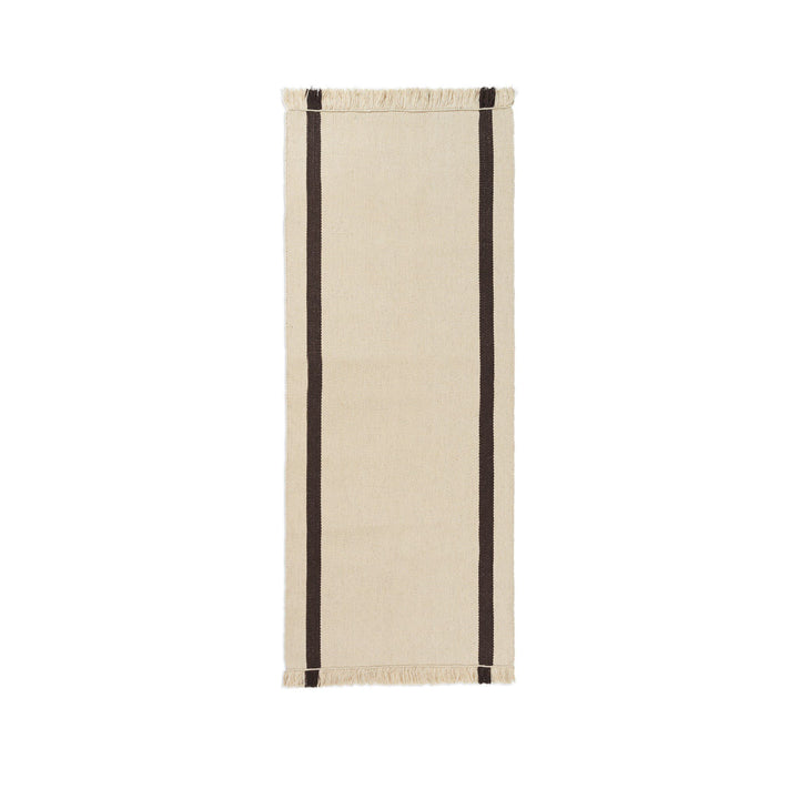 ferm LIVING Calm Kelim Runner, Off-White/Coffee, 80x200cm