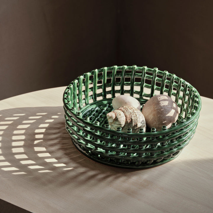 ferm LIVING Ceramic Centrepiece, Emerald Green