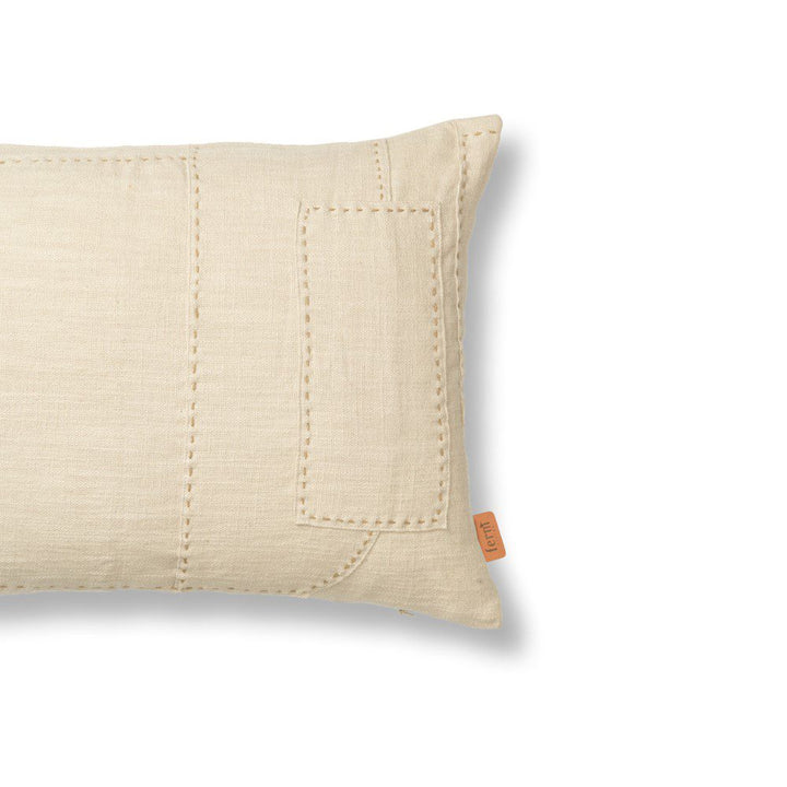 ferm LIVING Darn Cushion, Rectangular, Natural