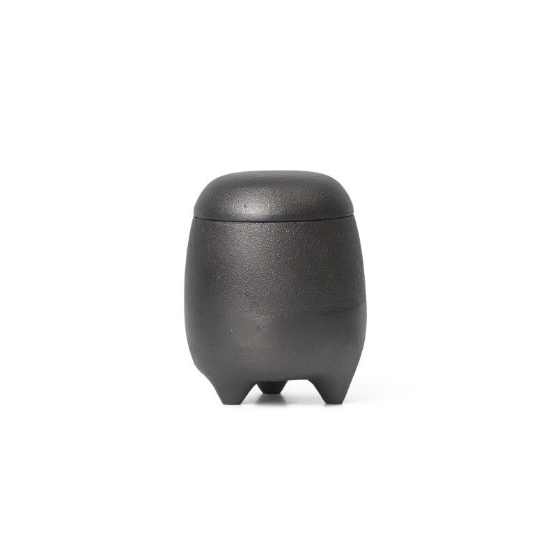 ferm LIVING Evoke Candle Holder, Blackened Aluminium