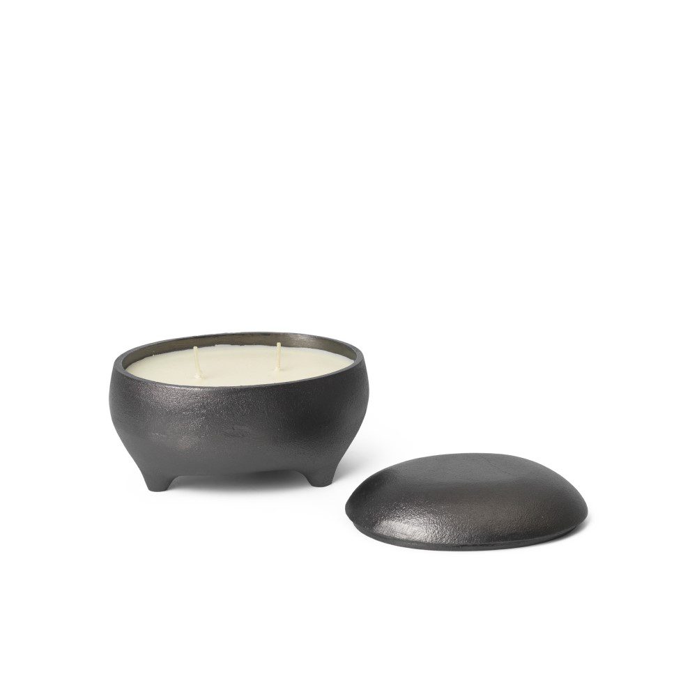 ferm LIVING Evoke Twin Candle Holder, Blackened Aluminium