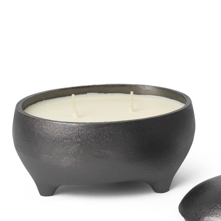 ferm LIVING Evoke Twin Candle Holder, Blackened Aluminium