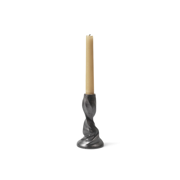 ferm LIVING Gale Candle Holder, Blackened Aluminium, H13cm