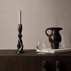 ferm LIVING Gale Candle Holder, Blackened Aluminium, H25cm