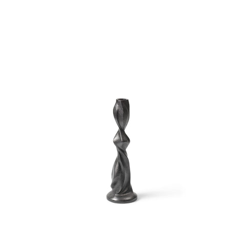 FERM LIVING Gale Candle Holder, Blackened Aluminium, H25cm