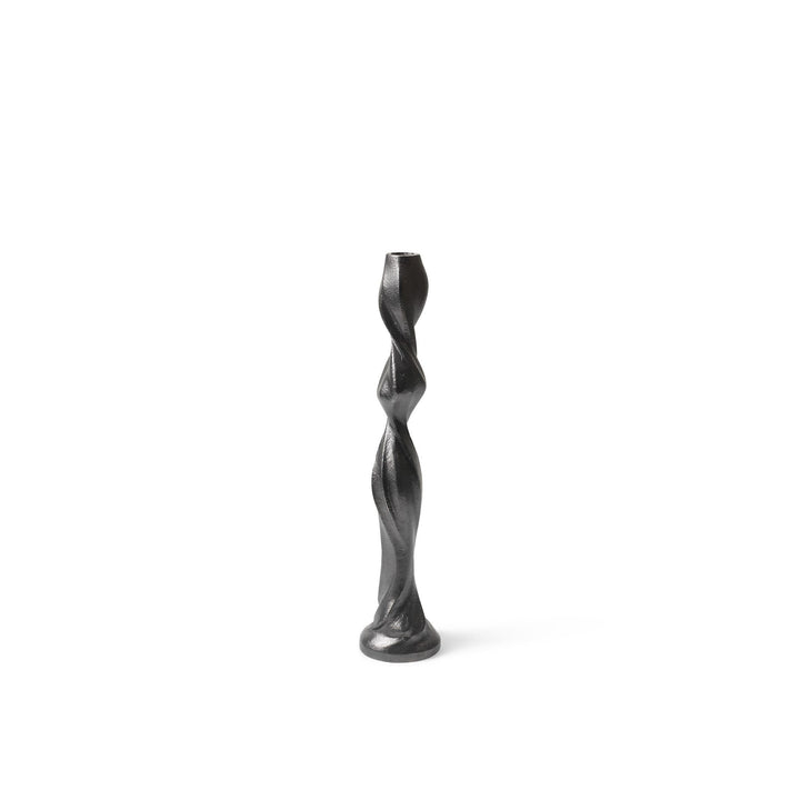 FERM LIVING Gale Candle Holder, Blackened Aluminium, H38cm